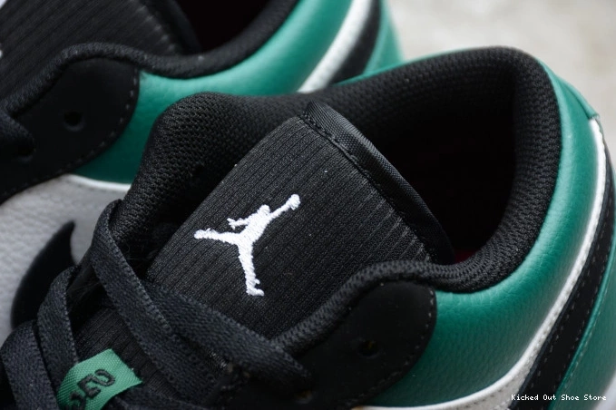 Kick Theory Air Jordan Low 1 Black Mystic 553558-113 White Green 0811